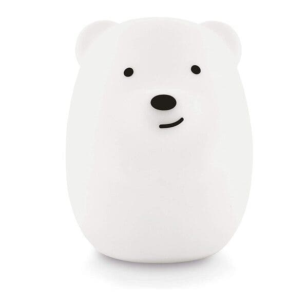 Abajur Branco LED Urso Luz RGB Silicone Pet Light MCM Gold