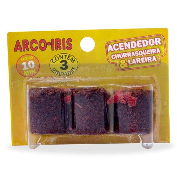 Acendedor Sólido Acende Rápido Arco-Íris 3 Unidades