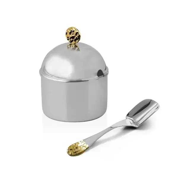 Açucareiro NOCC com Colher e Detalhes em Ouro 24K Riva — Única