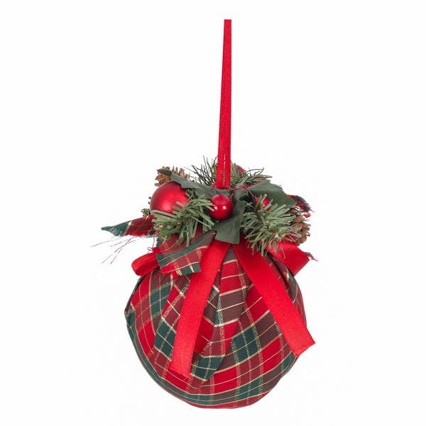 Adorno Bola para Árvore Plástico Vermelho 13x38cm 1 peça Sortida