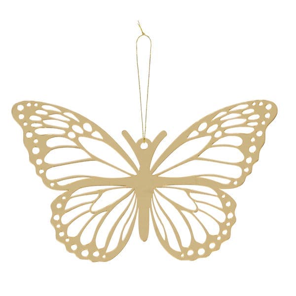 Adorno Borboleta para Árvore Plástico Ouro 14x21cm Cromus