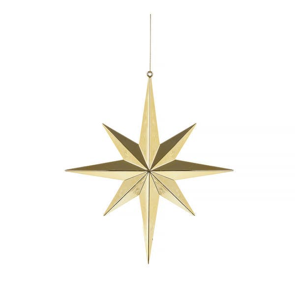 Adorno De Natal Metal e Tecido Dourado Cromus 30x26cm