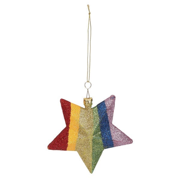 Adorno Estrela para Árvore Plástico Colorido 12x12x3cm Cromus