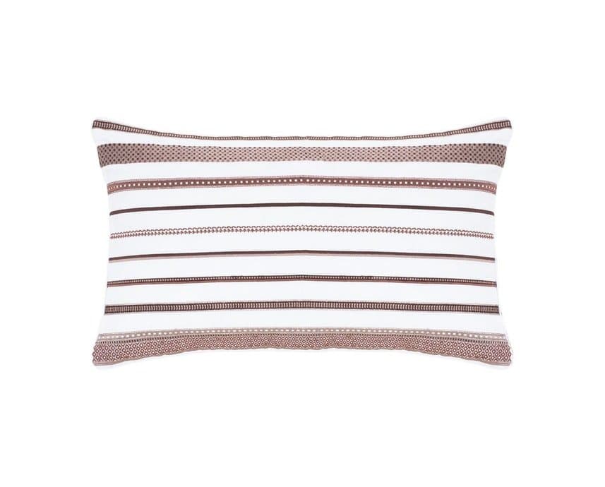 Almofada Carole 300 Fios Buddemeyer Luxus Branco e Vinho 30cm x 50 cm