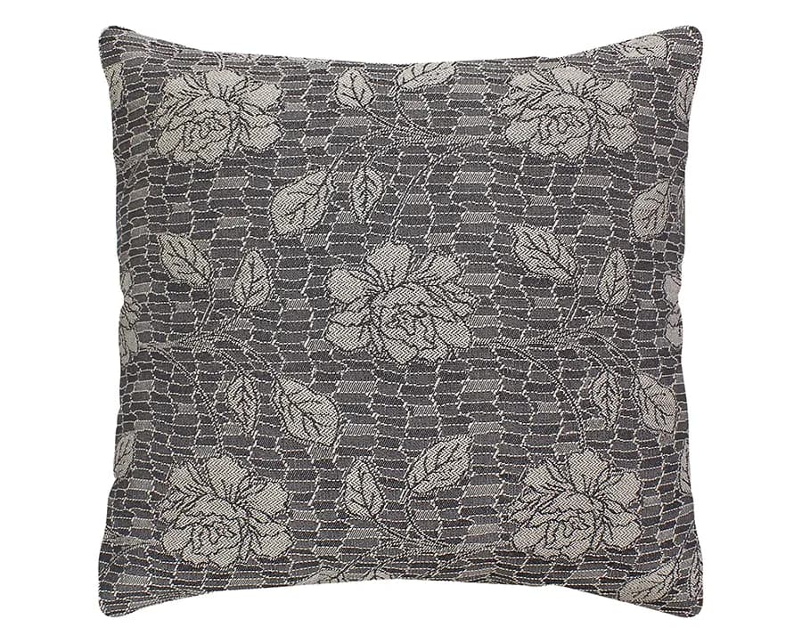 Almofada Decorativa DN Decor Jacquard - Botânico Cinza