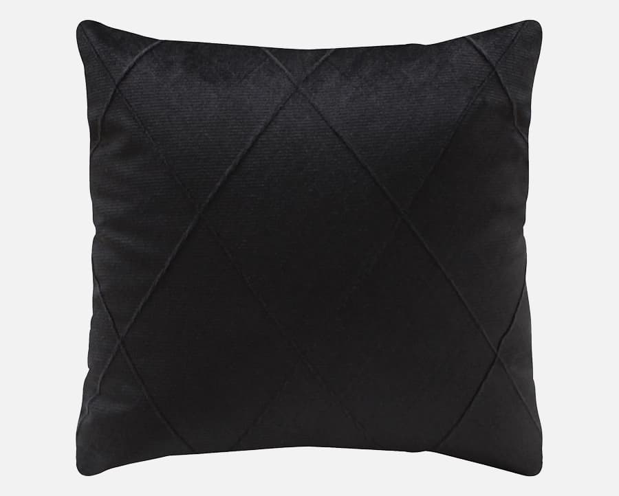 Almofada Decorativa Suede - Losango Preta