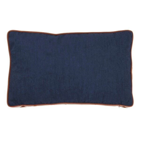 Almofada Retangular Carmel Tecido Azul Marinho 15x30 cm