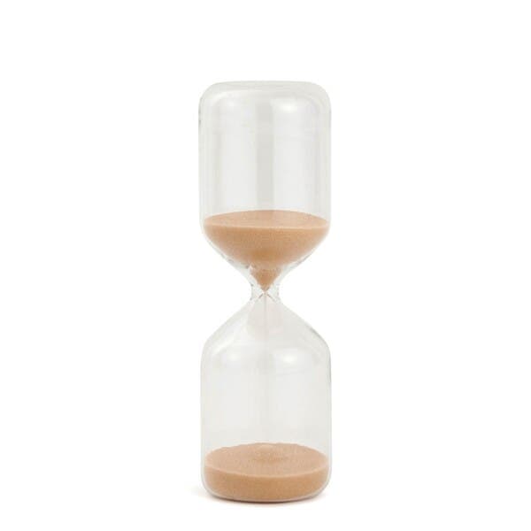 Ampulheta 15 Minutos Vidro Bege 16x5cm Mart