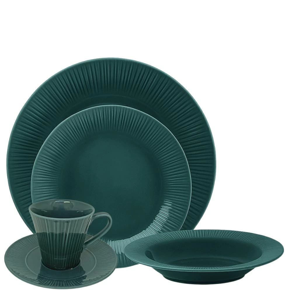 Aparelho de Jantar de Porcelana Noritake Conifere Teal 24pçs