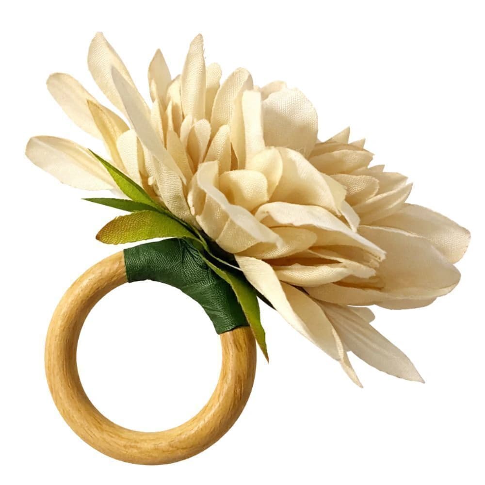 Argola para Guardanapo Auguri Casa Fiori Di Loto Off White 4pçs