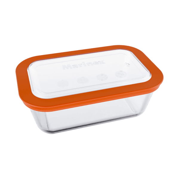 Assadeira Retangular Prática 750mL com Tampa Plástica Marinex