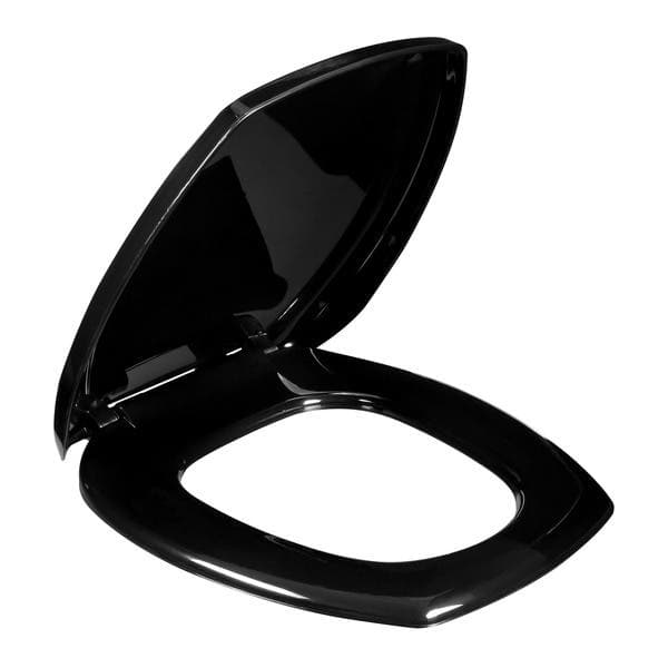 Assento Sanitário Thema Polipropileno Preto Fechamento Comum Tupan