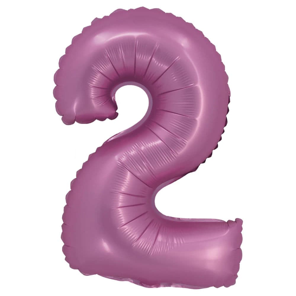 Balão Cromado Número 2 Rosa 20cm - Silver Plastic