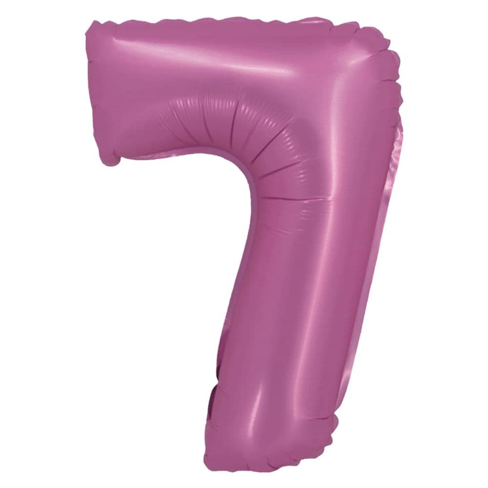 Balão Cromado Número 7 Rosa 20cm - Silver Plastic