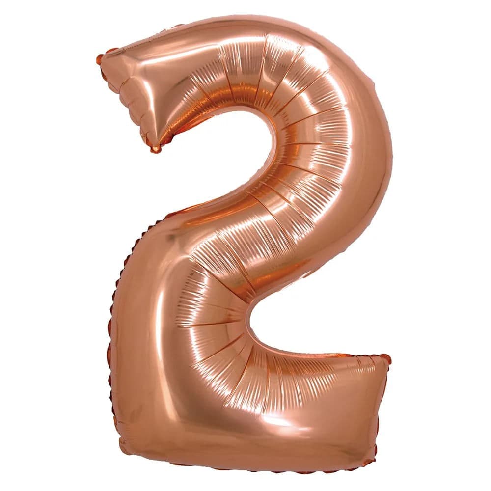 Balão Metalizado Número 2 Rose Gold 34" - Silver Plastic
