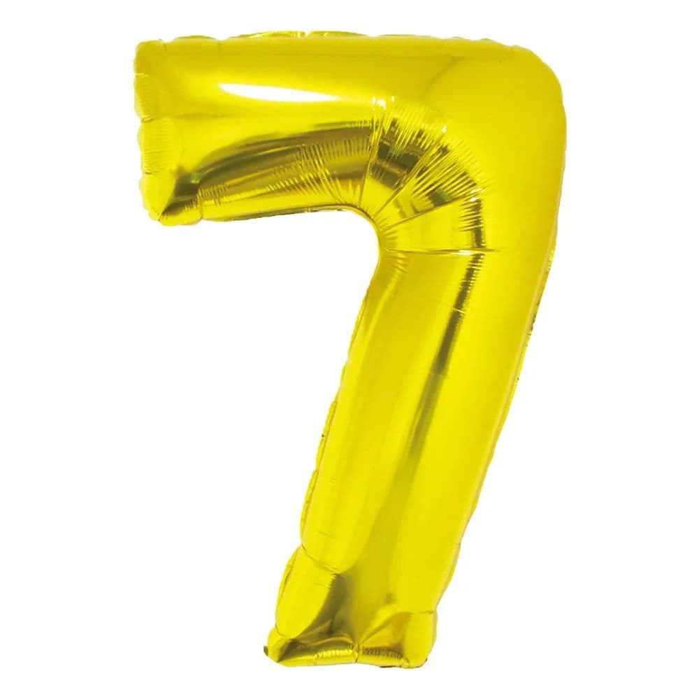 Balão Metalizado Número 7 Dourado 34" - Silver Plastic