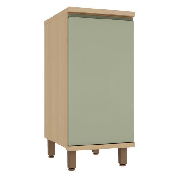 Balcão 1 Porta 40x90x53cm Madeira Domus Carvalho UV e Verde Luciane