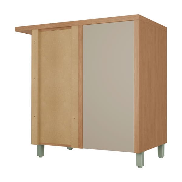 Balcão 1 Porta 93x91x52cm Madeira Carvalho e Greige Condessa Nesher
