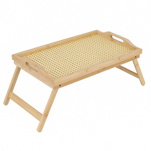 Bandeja com Pés Dobráveis de Bambu Palhinha 50Cm Oikos