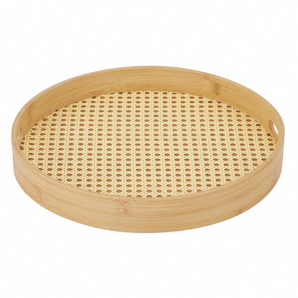 Bandeja de Cozinha Bambu Redonda 35,5x35,5cm OIKOS
