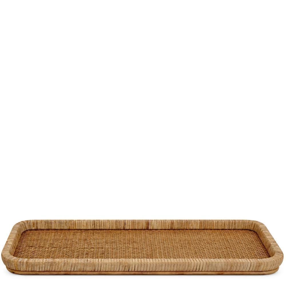 Bandeja de Madeira e Rattan 75x33cm