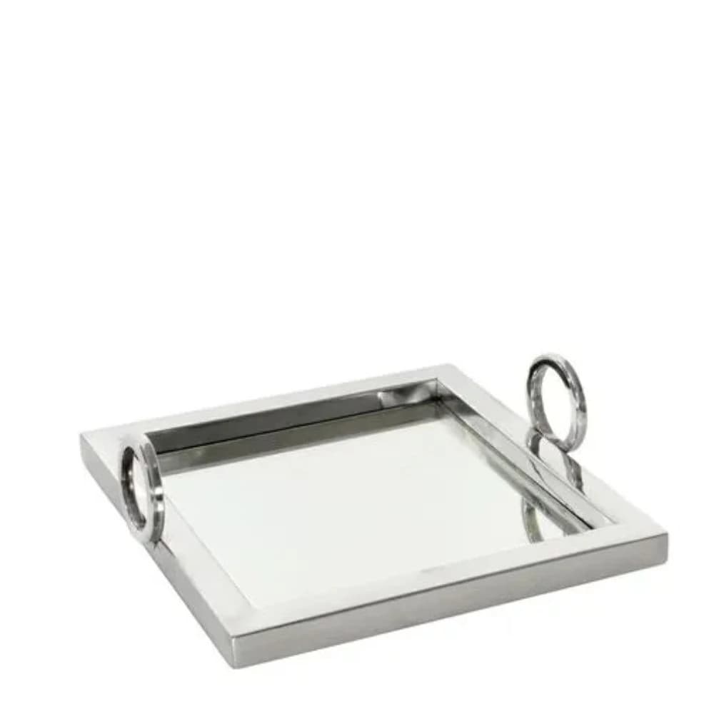 Bandeja de Metal Espelhado Ring 25x17cm