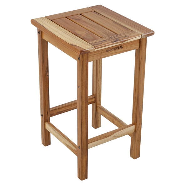 Banqueta Alta em Madeira 65cm Marrom Tropicália Naterial