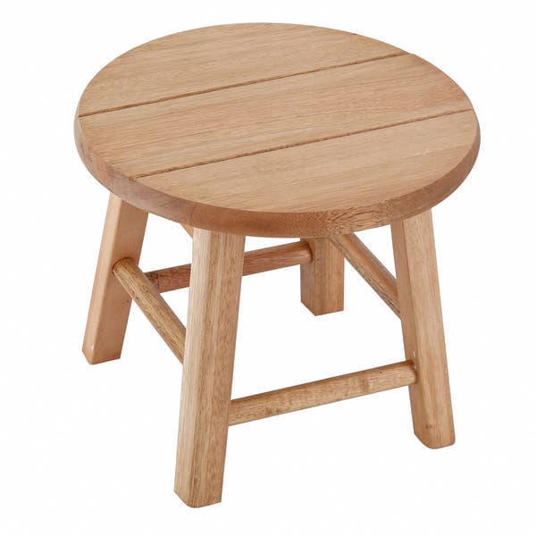 Banqueta Baixa em Madeira 27 cm Marrom Lyptus Metalnew