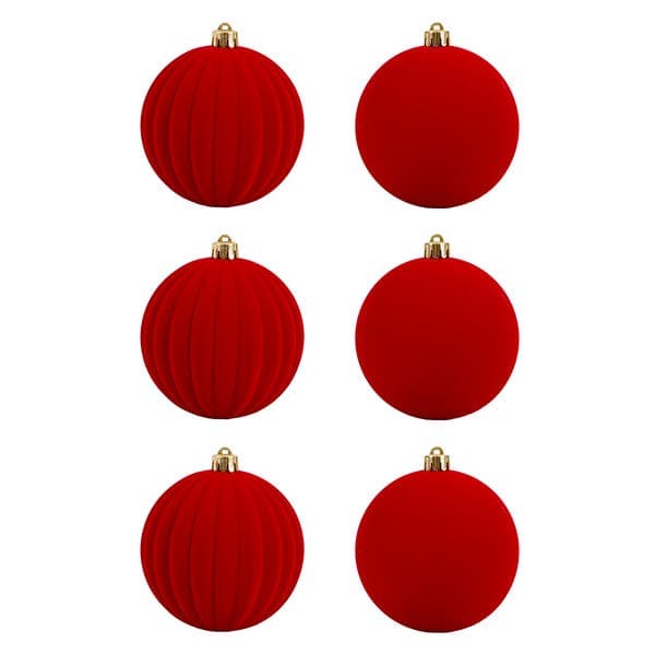 Bolas de Natal em Plástico Vermelho 12x10x10cm Cromus