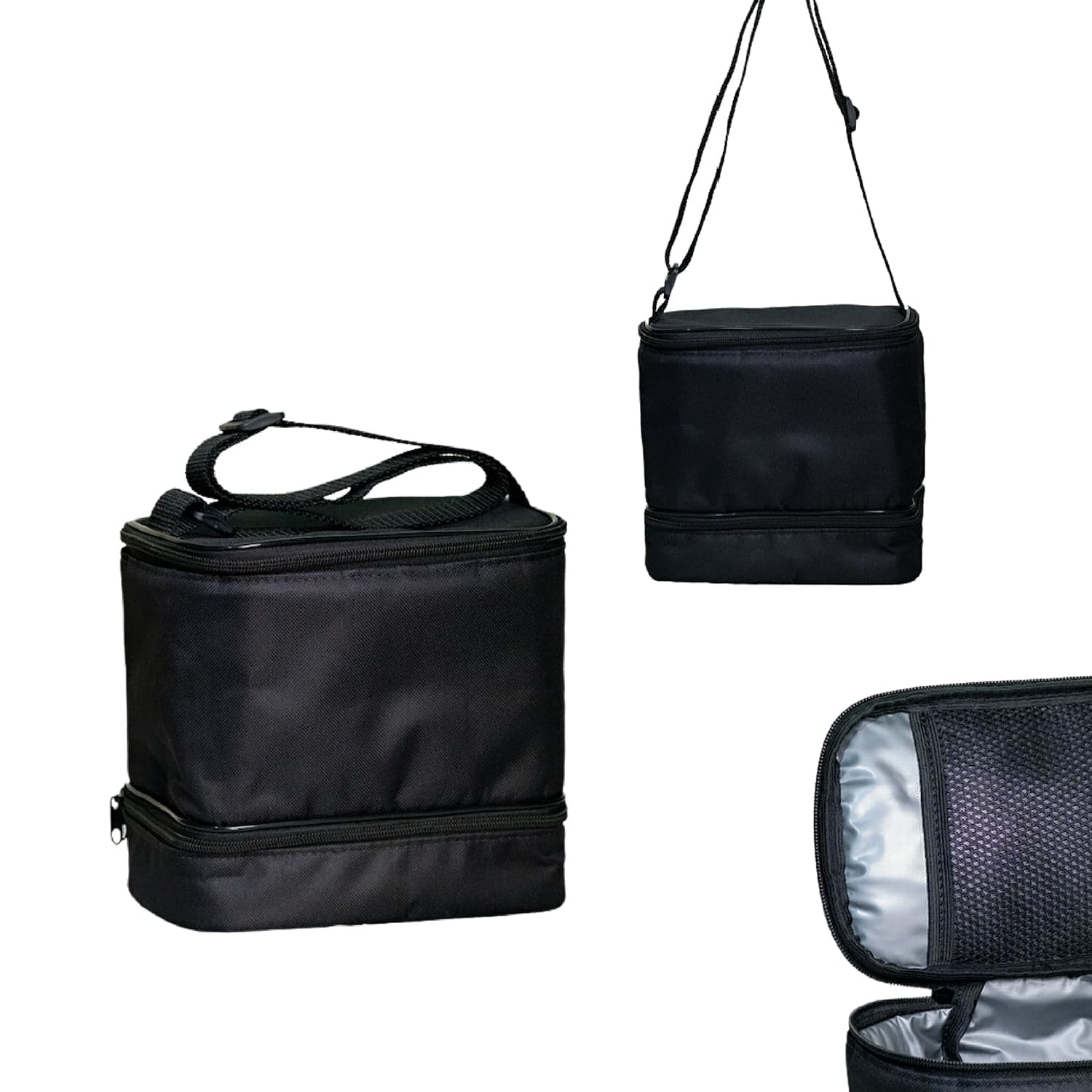 Bolsa Térmica com Divisória Preta - Anabel