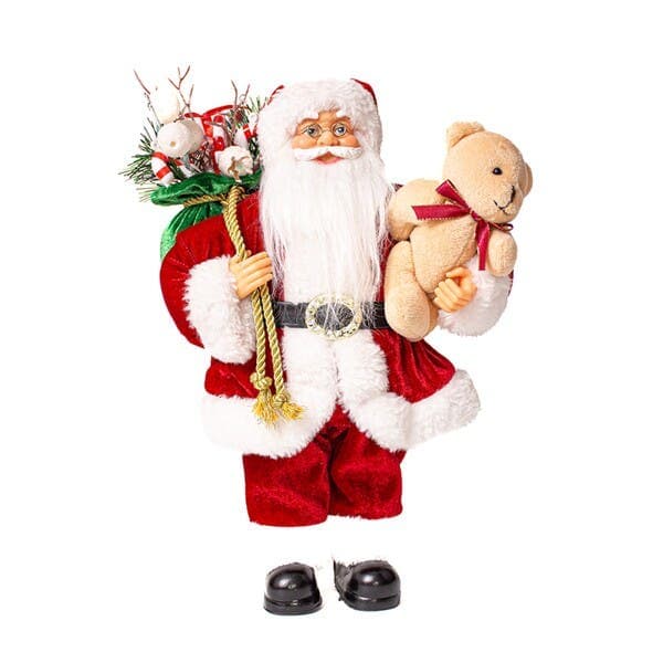 Boneco Papai Noel Vermelho Clássico 33x21x12cm Cromus