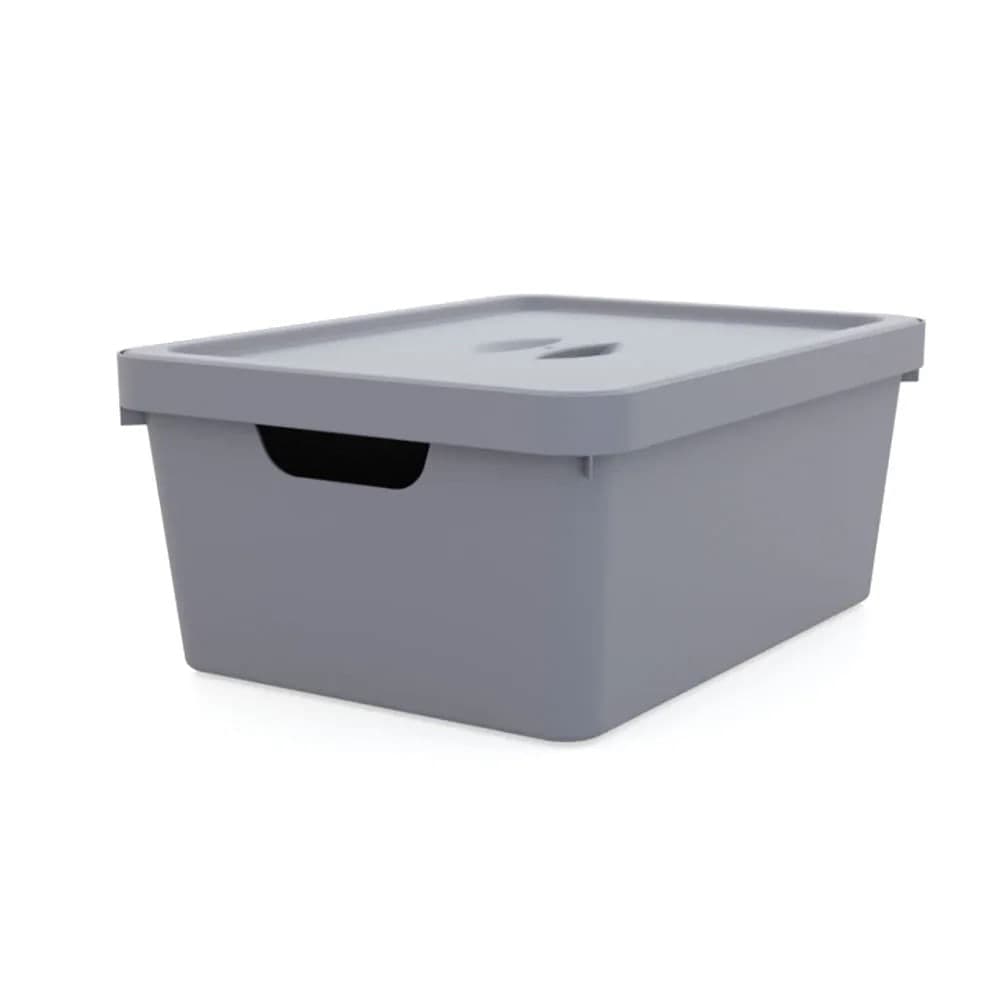 Caixa Organizadora com Tampa Collection 3l Cinza - Utility