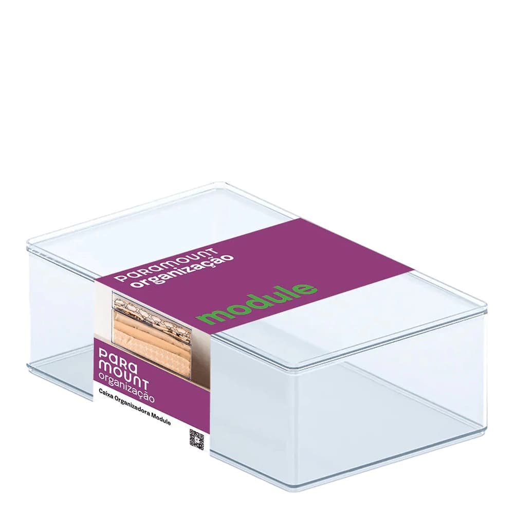 Caixa Organizadora de Acrílico com Tampa 34x20x11cm