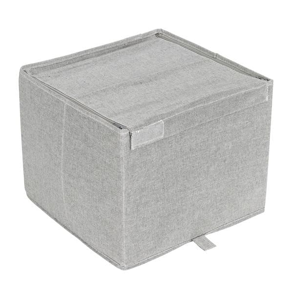 Caixa Organizadora Fibra Papel Cinza EVO'M 29x36x35 cm Spaceo