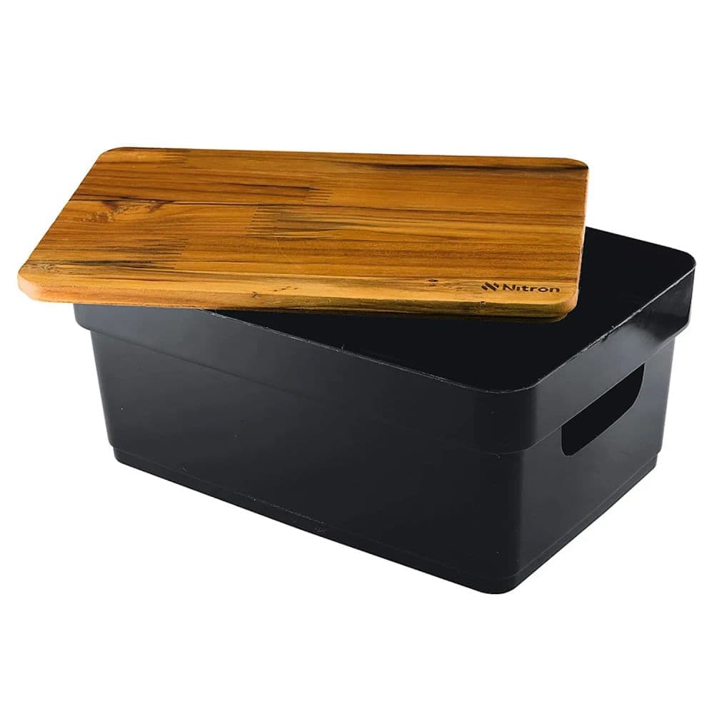 Caixa Organizadora Flat com Tampa 3,75l Preto - Nitron