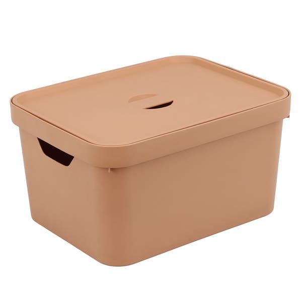 Caixa Organizadora Plástico Laranja 24,5x36x46cm 32L OU