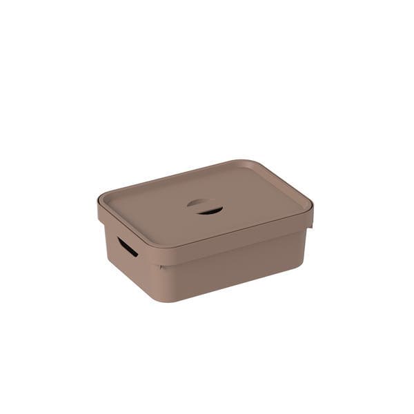 Caixa Organizadora Plástico Marrom Amêndoa Nordi 13x27,5 cm OU