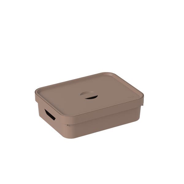 Caixa Organizadora Plástico Marrom Amêndoa Nordi 13x35,5 cm OU