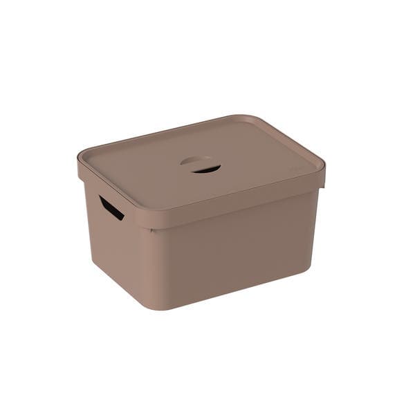 Caixa Organizadora Plástico Marrom Amêndoa Nordi 24,5x36 cm OU