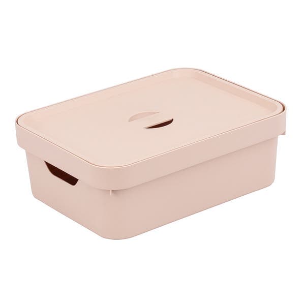 Caixa Organizadora Plástico Rosa 13x27,5x36,5cm 10,5L OU