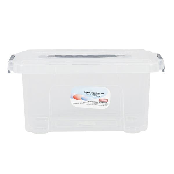 Caixa Organizadora Plástico Transparente 4L 13x17x27cm São Bernardo