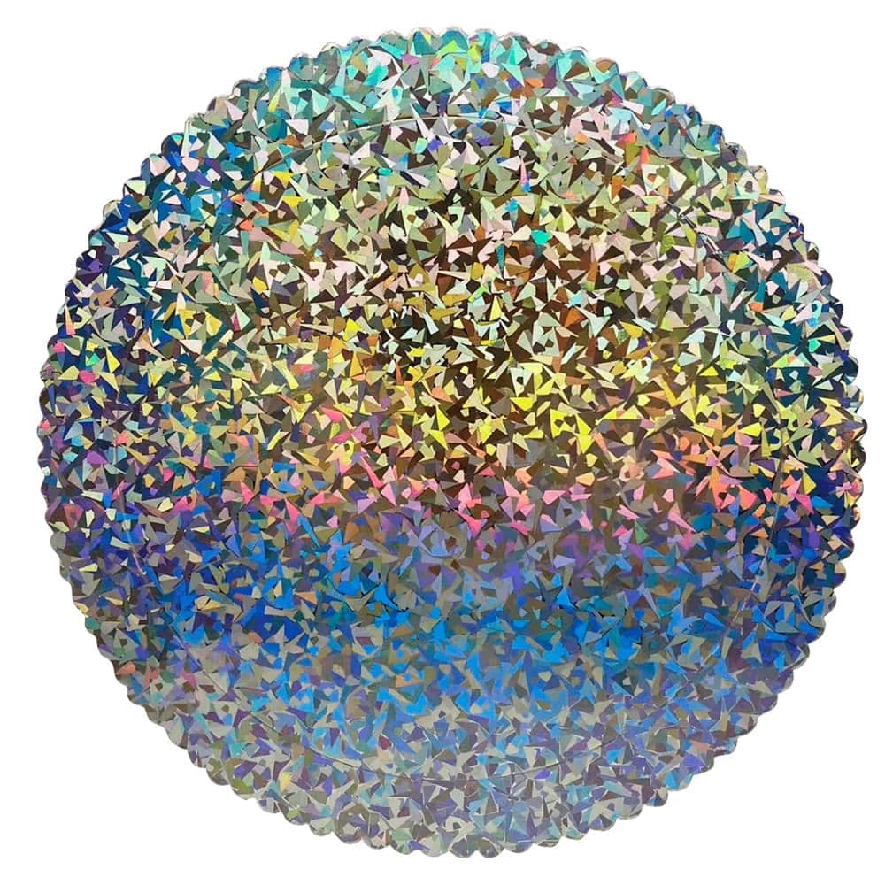 Cake Board Holográfico Mosaico 18cm - Silver Festas