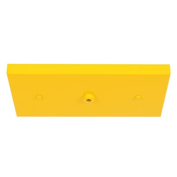 Canopla para Pendente Retangular 3 Lâmpadas Metal Amarelo