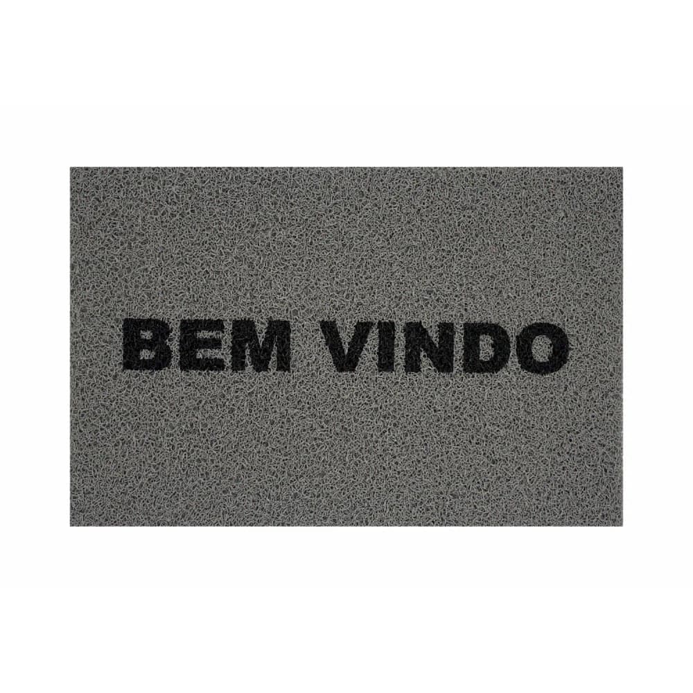 Capacho 60x40cm Bem Vindo Cinza - Euro Mats