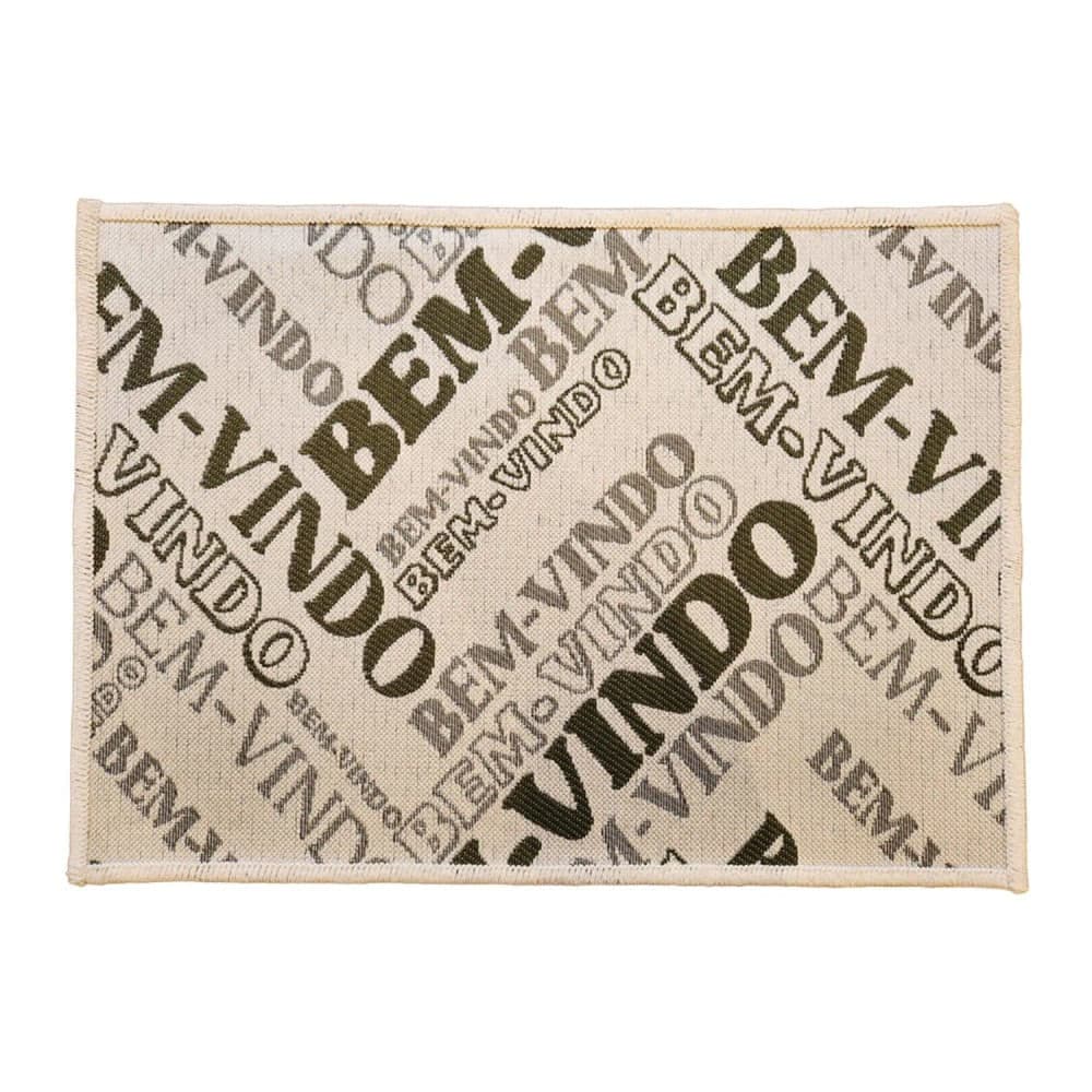 Capacho Domani Lume Bem-vindo 40x60cm Areia - Têxtil J.serrano