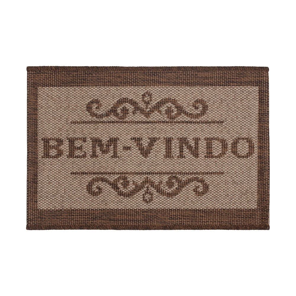 Capacho Eco-nat Bem Vindo 40x60cm Marrom - Têxtil J.serrano