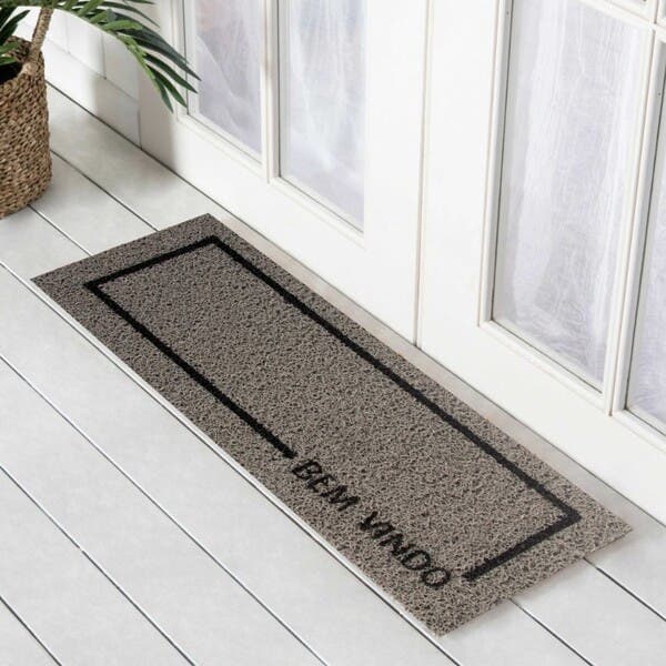 Capacho Externo Antiderrapante Retangular 0,7x0,3m Cinza