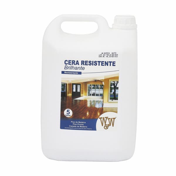 Cera Resistente Pisos Madeira Brilhante 5L W&W