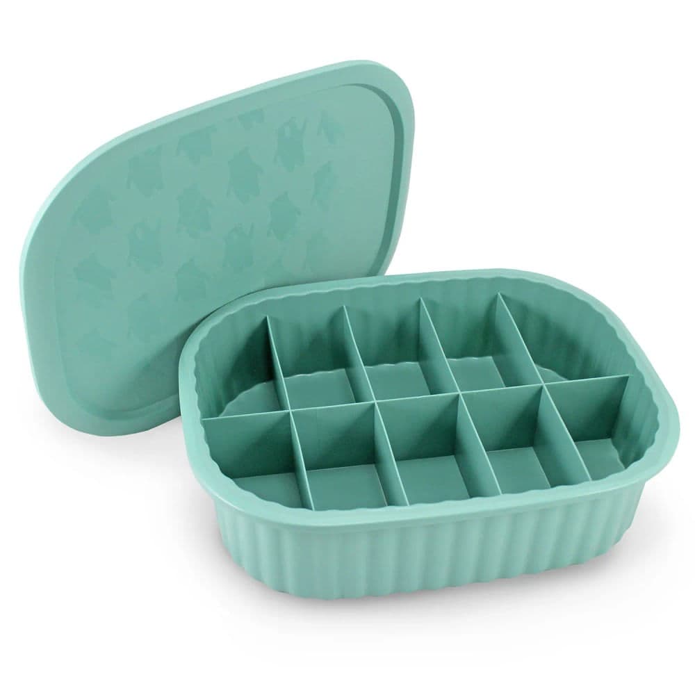 Cesta com Tampa 10 Divisória Loft 32,5cm Turquesa - Jacki Design