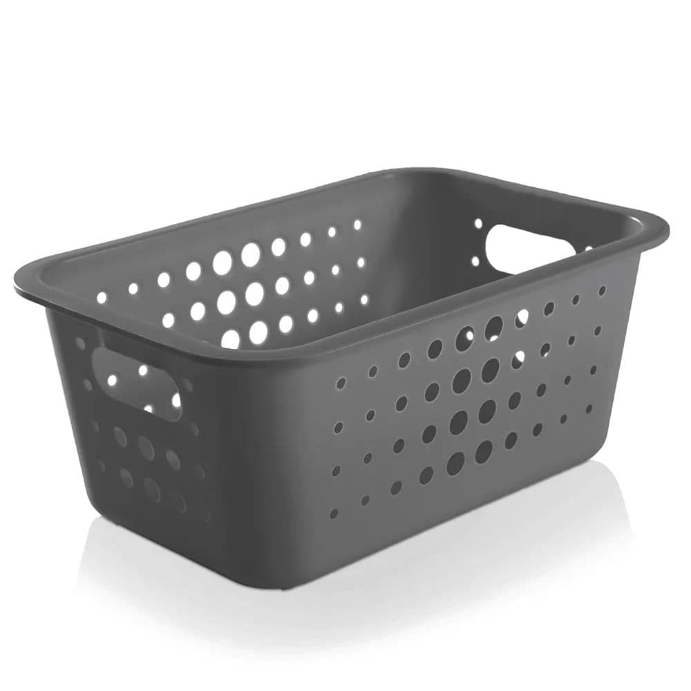 Cesta Organizadora Retangular 12x29cm Chumbo - Ou